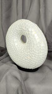 Stolná lampa biela, Donat, 25 cm, ručná práca, mozaika
