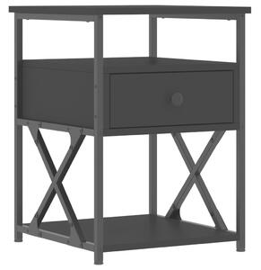 Nočný stolík čierny 40x42x55 cm kompozitné drevo