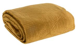 Dekorstudio Zamatový prehoz na posteľ NKL-01 v medovej farbe Rozmer prehozu (šírka x dĺžka): 170x210cm