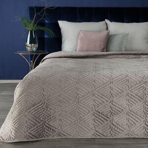 EUROFIRANY Exkluzívny prehoz na posteľ z mäkkého zamatu 220 cm x 240 cm béžová 100 % polyester