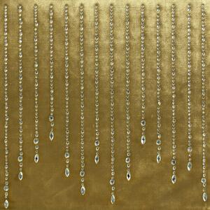 Dekorstudio Behúň na stôl ROYAL 3 z lesklého zamatu s kamienkami v zlatej farbe Rozmer behúňa (šírka x dĺžka): 35x140cm