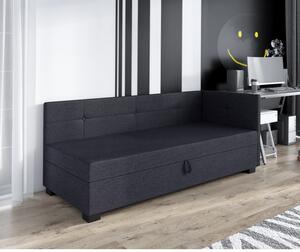 Jednolôžková posteľ 90x195 LEJLA PLUS 1 s úložným priestorom - tmavá šedá