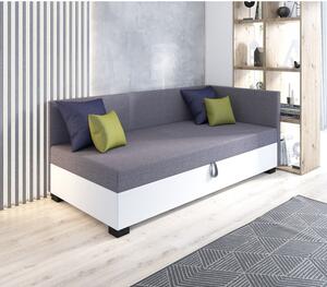Jednolôžková posteľ 120x195 BETY PLUS 1 s vankúšmi - šedá / biela