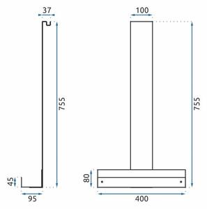 Rea Tori, kúpeľňová závesná polička 40x9,5x75,5 cm, oceľová, REA-85002