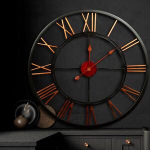 Dekoračné kovové nástenné hodiny v štýle vintage