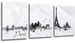 Impresi Obraz Paríž panorama - 90 x 40 cm (3 dielný)