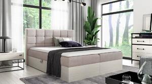 Kontinentálna posteľ 160x200 CHANTELLE 1 - nordic teak / béžová + topper ZDARMA
