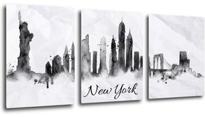 Impresi Obraz New York panorama - 90 x 40 cm (3 dielný)