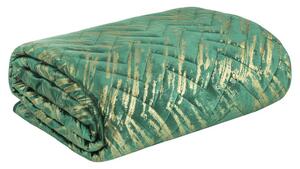 Dekorstudio Luxusný zamatový prehoz na posteľ NKJ-03 zelený so zlatou potlačou Rozmer prehozu (šírka x dĺžka): 220x240cm