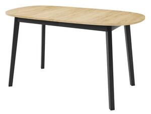 Oválny rozkladací jedálenský stôl 150x80 cm JORIS - dub kraft zlatý / čierny