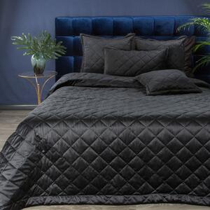Luxusný zamatový prehoz na posteľ KRISTIN1 v čiernej farbe