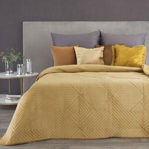 Dekorstudio Zamatový prehoz na posteľ SOFIA2 v medovozlatej farbe Rozmer prehozu (šírka x dĺžka): 220x240cm