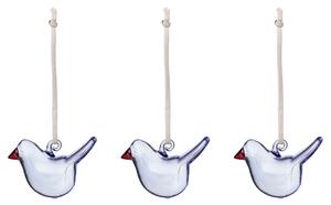 Iittala Sklenené ozdoby vtáčiky Oiva Toikka, modré / 3ks