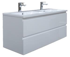 Kúpeľňová skrinka s umývadlom SAT B-Way biela lesk BWAY2120WU