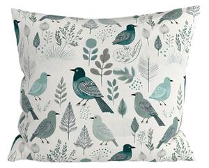 Polybavlnená obliečka na vankúš LEAFBIRD POLY 45x45 cm, bielo-zelená