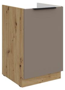 Kondela Drezová kuchynská skrinka Frisbo 50 ZL 1F BB - sandgrau / dub artisan