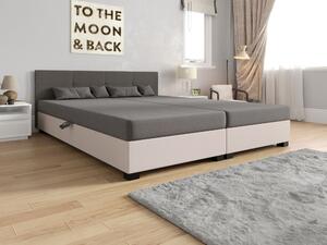 Americká posteľ s úložným priestorom 160x200 ROSIE 15 - tmavo béžová / ecru