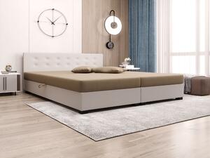Manželská posteľ s úložným priestorom 180x200 ROSIE 11 - svetlo hnedá / ecru