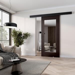 Posuvné dvere so zrkadlom BARRET 19 - 106 cm, wenge / čierne