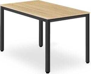 Jedálenský stôl Jedálenský stôl štvorcový drevený stôl kuchynský stôl 120 x 60 x 75 cm, jedáleň kuchyňa obývacia izba Sonoma dub s čiernymi kovovými nohami