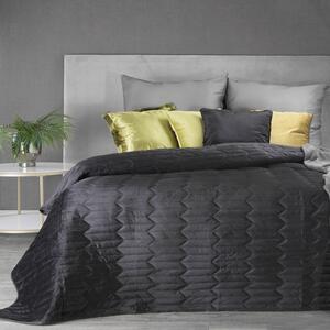 EUROFIRANY Exkluzívny prehoz na posteľ z mäkkého a na dotyk príjemného zamatu 220 cm x 240 cm čierna 100 % polyester