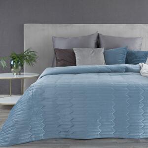 EUROFIRANY Exkluzívny prehoz na posteľ z mäkkého a na dotyk príjemného zamatu 220 cm x 240 cm modrá 100 % polyester
