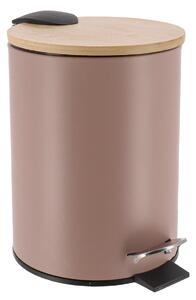 Odpadkový kôš Timeless, béžová/s drevenými prvkami, 2,5 l