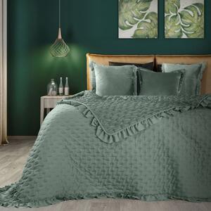 EUROFIRANY Klasický prehoz na posteľ z mäkkého a príjemného mikrovlákna 170 cm x 210 cm tmavo mentolová 100 % polyester