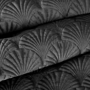 Dekorstudio Luxusný zamatový prehoz na posteľ SHELL v čiernej farbe Rozmer prehozu (šírka x dĺžka): 170x210cm