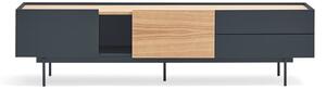 TV stolík v dekore duba v antracitovo-prírodnej farbe 180x45 cm Otto – Teulat