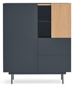 Vysoká komoda v dekore duba v antracitovo-prírodnej farbe 100x120 cm Otto – Teulat