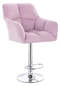 LuxuryForm Barová stolička AMALFI VELUR na striebornom tanieri - levanduľa