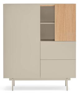 Vysoká komoda v dekore duba v béžovo-prírodnej farbe 100x120 cm Otto – Teulat
