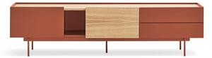 TV stolík v dekore duba v tehlovo-prírodnej farbe 180x45 cm Otto – Teulat