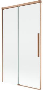 Mexen Rox posuvná vanová zábrana 2-krídlová 100 x 150 cm, transparentná, brúsená meď - 8C9-100-001-65-00