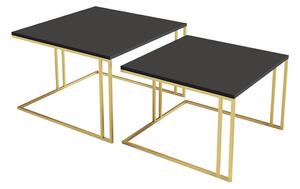 Set dvoch konferenčných stolíkov Froyw Zlatý, Farba: zlatá/arktická biela Mirjan24 5903211310539