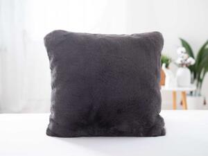 Obliečka z umelej kožušiny 45 × 45 cm – tmavosivá