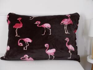 Obliečka na vankúš mikroplyš 70 × 90 cm – Flamingos