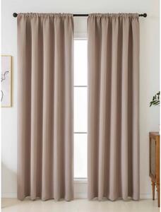 Blackout závesy Elias cappuccino – 140 × 160 cm (2 ks) - riasiaca stuha