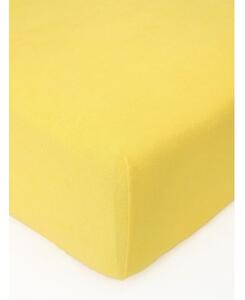 Froté plachta do postieľky 60 × 120 cm - žltá