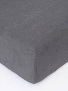 Froté plachta do postieľky 60 × 120 cm - tmavo sivá