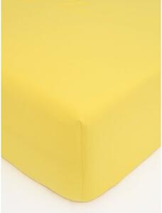 Jersey plachta do postieľky Classic 60 x 120 cm – žltá