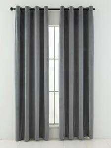 Zamatové zatemňovacie závesy Cesar sivé - 140 x 180 cm (2ks) - krúžky
