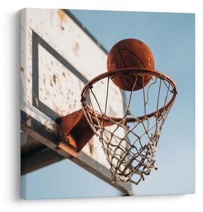 Obraz lopta padajúca do basketbalového koša