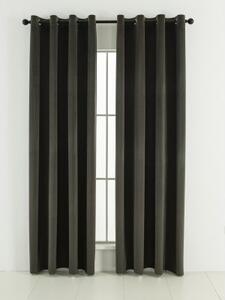 Zamatové zatemňovacie závesy Cesar sivohnedé- 140 x 250 cm (2ks) - krúžky