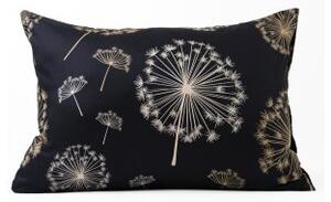 Saténová obliečka na vankúš 50 x 70 cm - Púpavy čierna