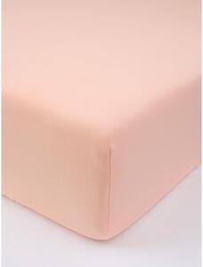 Jersey prostěradlo s elastanem 140 × 200 cm – lososové