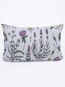 Krepová obliečka na vankúš Renforcé 40 x 60 cm - Herbár sivá