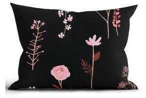 Bavlnená obliečka na vankúš Renforcé 50 × 70 cm - Vlčie maky čierne