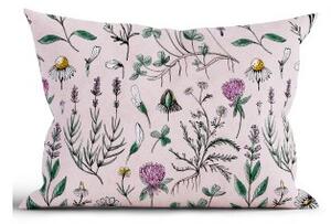 Bavlnená obliečka na vankúš Renforcé 40 × 60 cm - Herbár púdrový